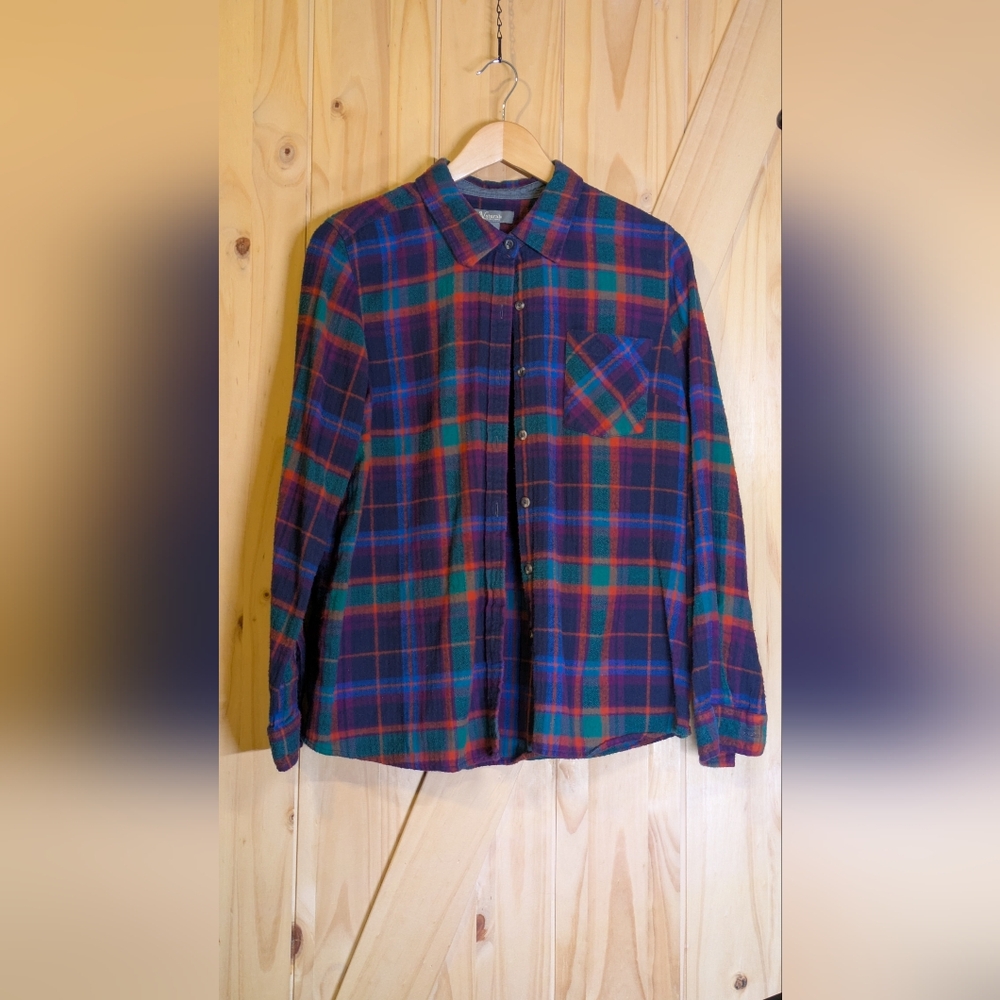 Natural Reflections Blue and Green Long Sleeve Button Down Shirt